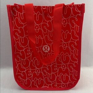 Lululemon Athletica Red Graphic Bubble Logo Tote